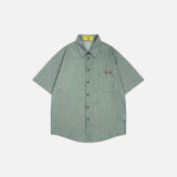 Chemise décontractée à rayures verticales amples 