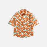 Chemise à manches courtes tendance à imprimé floral hawaïen