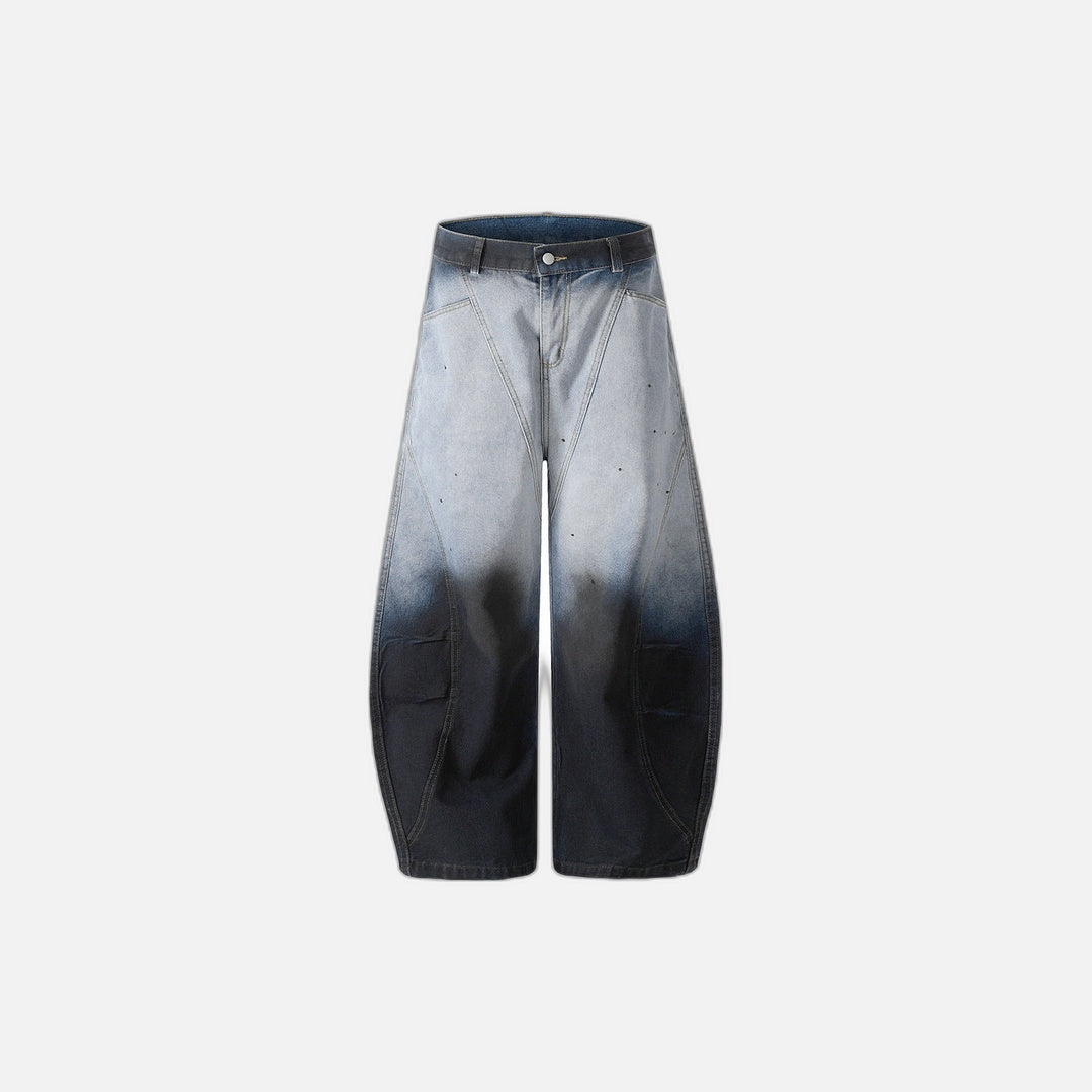 Jean plissé tie-dye dégradé audacieux