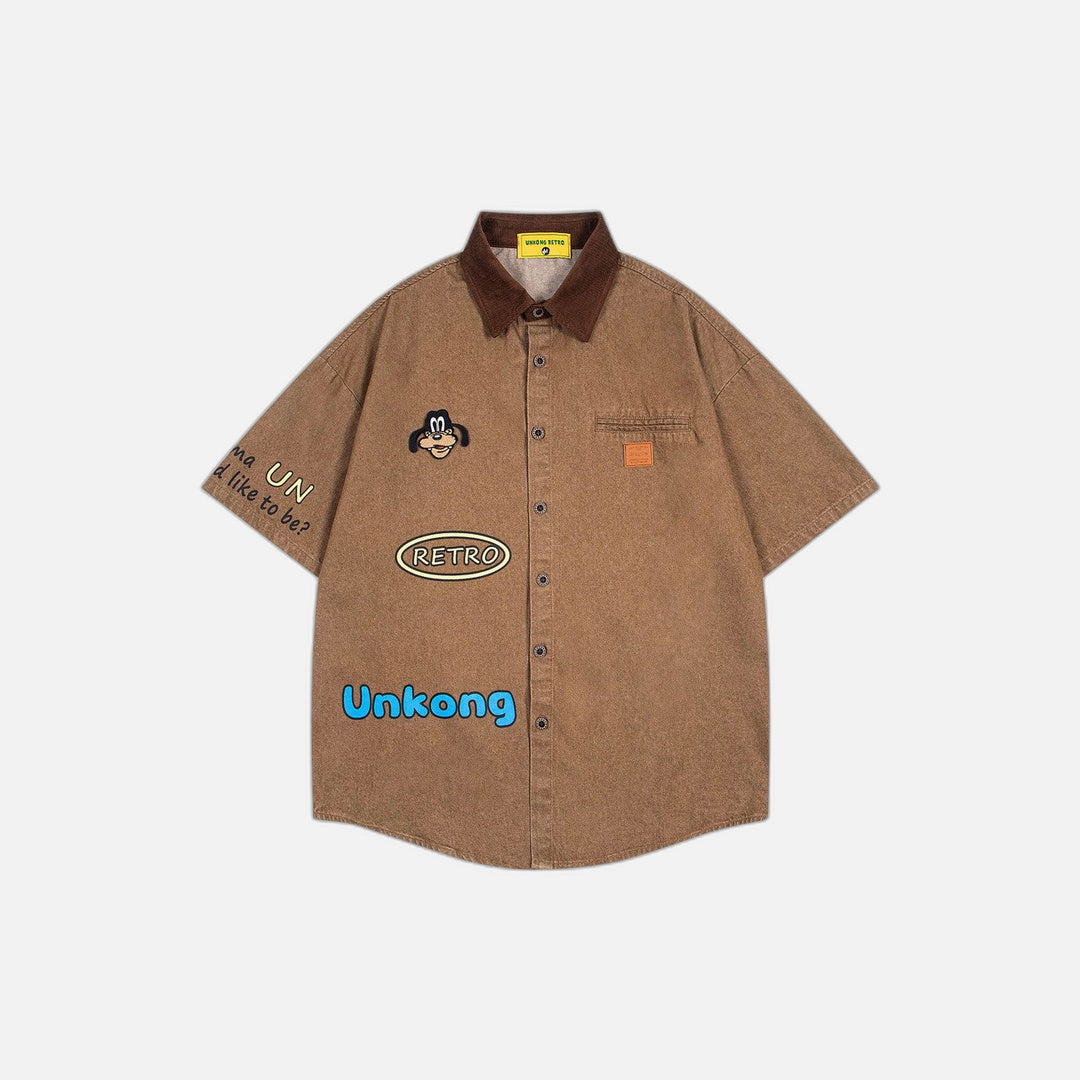 Chemise d'été en jean délavé Mickey Mouse
