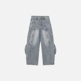 American Style Decorative Button Jeans Pants