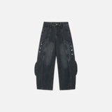American Style Decorative Button Jeans Pants
