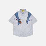 Chemise d'été à rayures verticales pour garçon