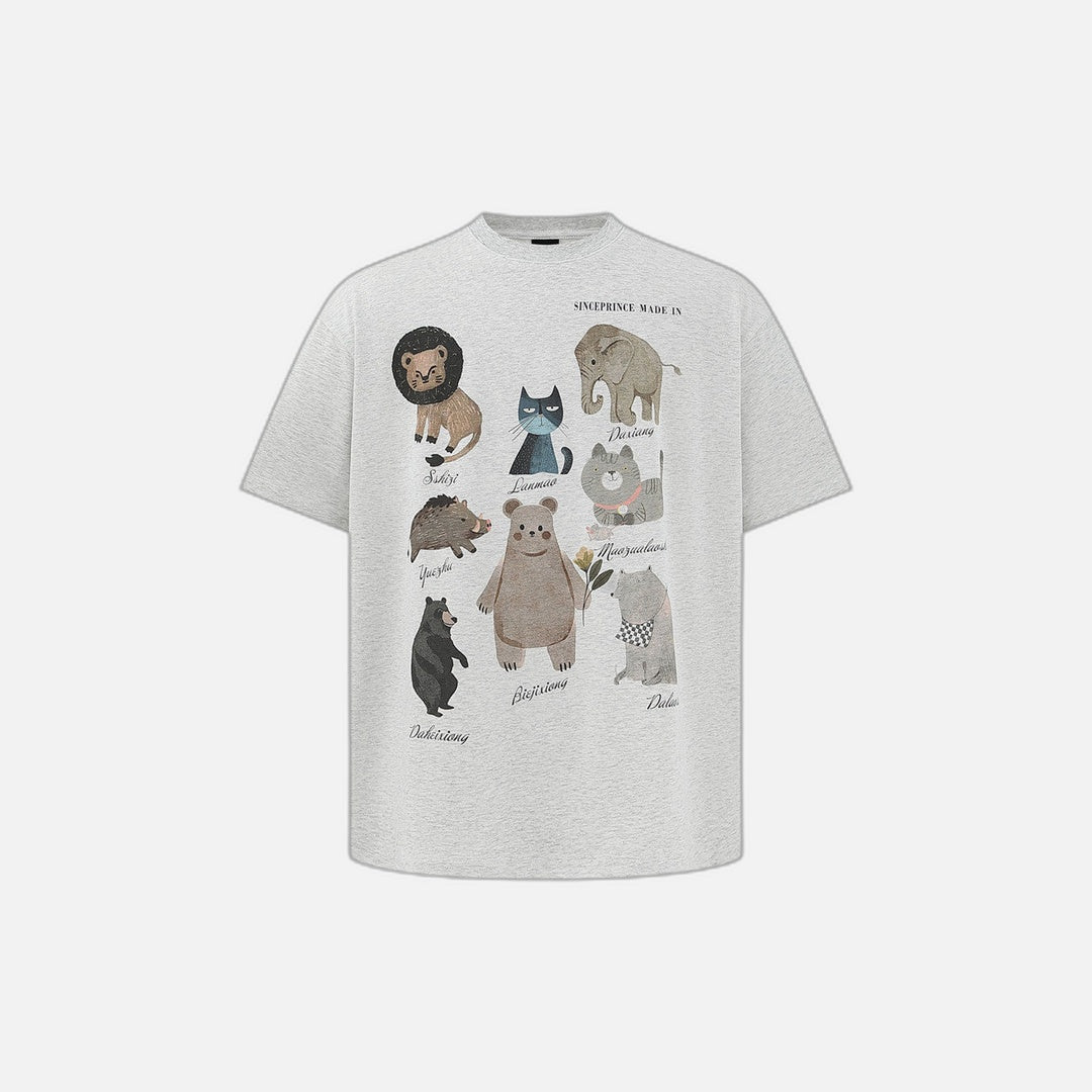 Vibrant Animal Print Summer Crewneck T-Shirt