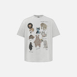 T-shirt d'été à col rond imprimé animal vibrant 