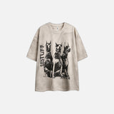 Vintage Dobermann Print Casual T-Shirt
