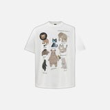 T-shirt d'été à col rond imprimé animal vibrant 
