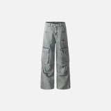 Vintage Punk Pleated Denim Trousers