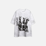Vintage Dobermann Print Casual T-Shirt