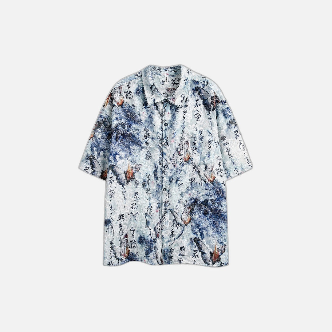 Chemise papillon tie-dye vibrante