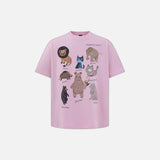 T-shirt d'été à col rond imprimé animal vibrant 