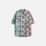 Chemise décontractée à carreaux à manches courtes pour homme