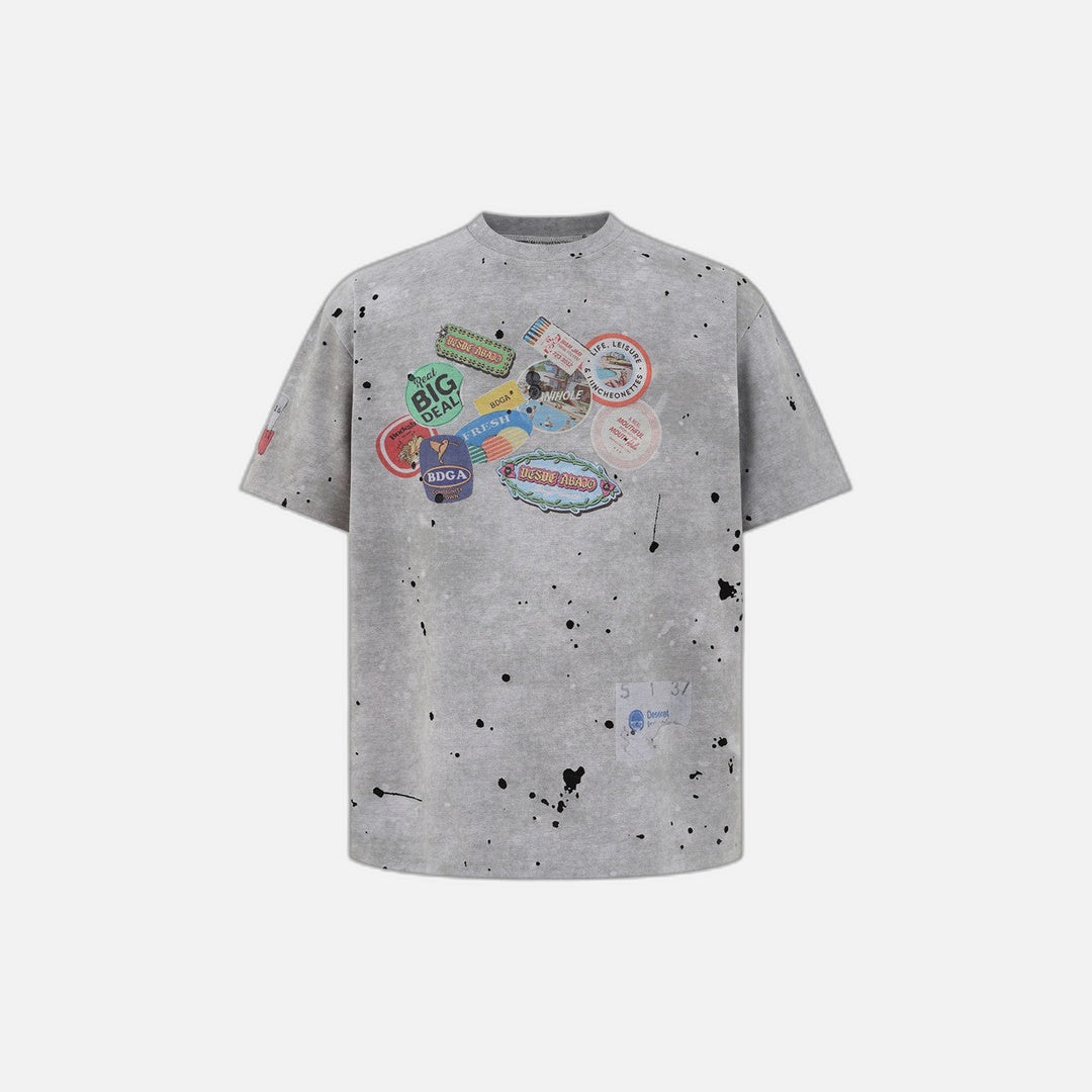 Vintage American Style Printed Short-Sleeve T-Shirt