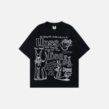 Lässiges T-Shirt mit Rundhalsausschnitt und kreativem Cartoon-Print