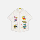 Chemise tendance à pois et imprimé dessin animé