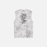 Waist Tie-Dye English Letter Tank