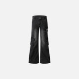 Multi Pocket Wide Leg Denim