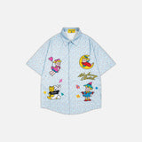 Chemise tendance à pois et imprimé dessin animé