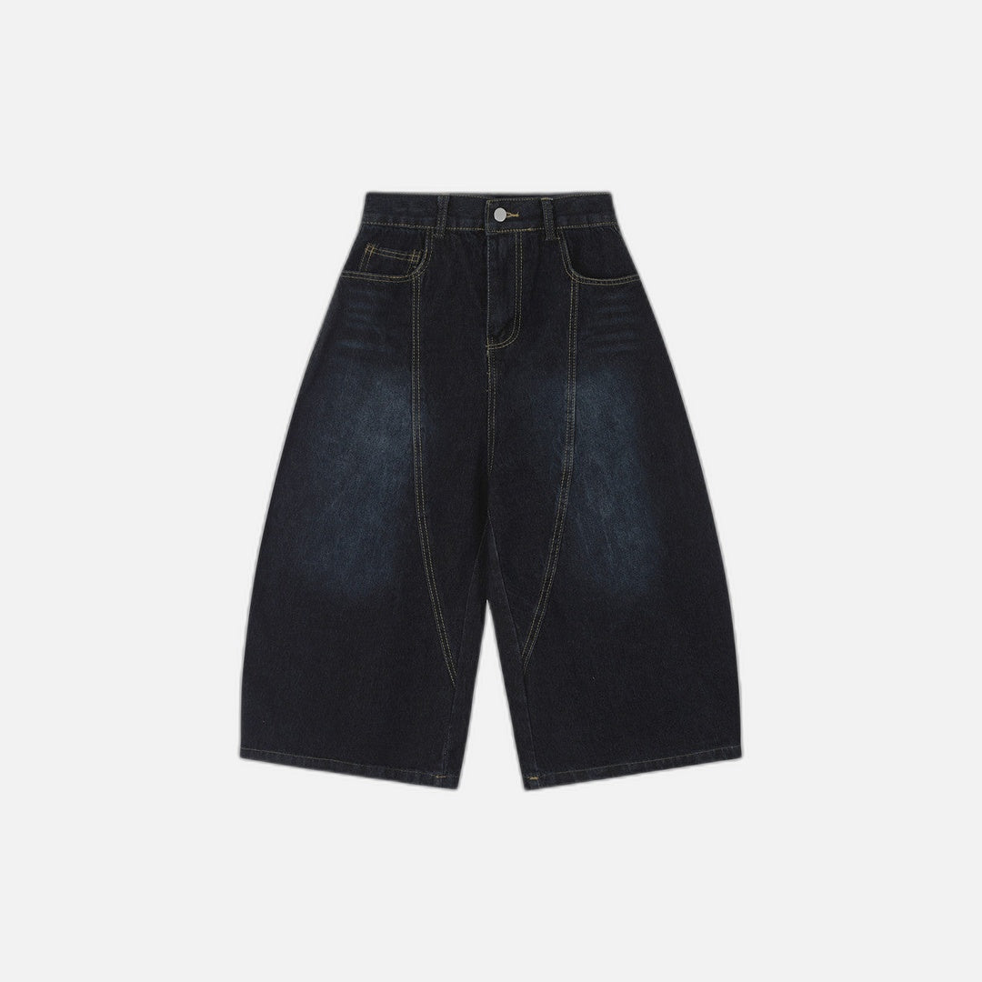 Bold Dyed Denim Shorts with Shorts