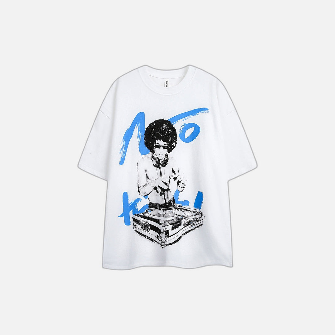 Buntes T-Shirt mit Charakterdruck und lockerer Passform