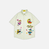 Chemise tendance à pois et imprimé dessin animé
