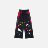Trendy Contrast Stitching Plaid Straight