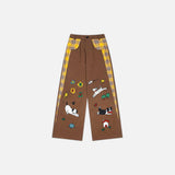Trendy Contrast Stitching Plaid Straight