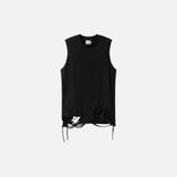 ナイフカットクルーネックノースリーブTシャツ