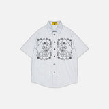 Chemise d'été décontractée brodée de lion