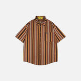 Chemise d'été ample rétro à rayures verticales