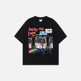 Lässiges Sommer-T-Shirt mit abstraktem Figurendesign