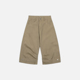Solid Color Pleated Wide Leg Short