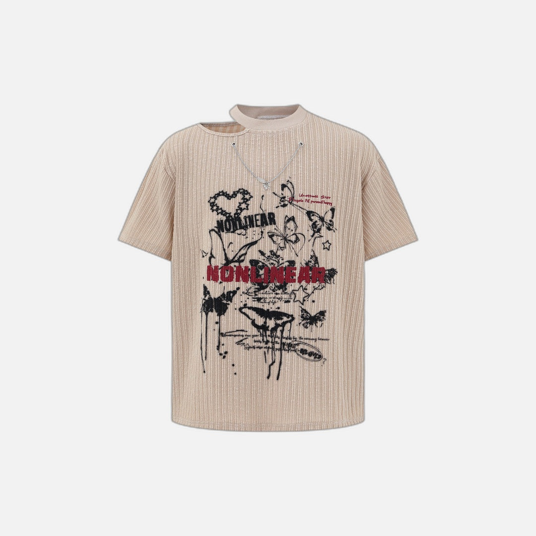 Butterfly Print Casual Round Neck T-Shirt