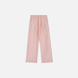 Plaid Drawstring Casual Pants