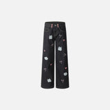 Jean en denim brodé de motifs amoureux
