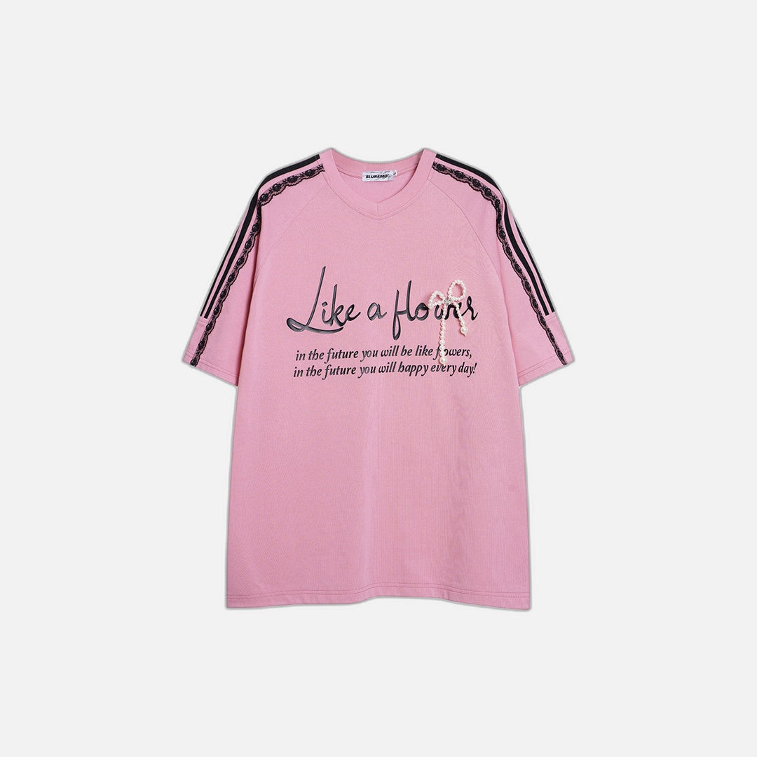Trendy Loose Fit V-Neck T-Shirt