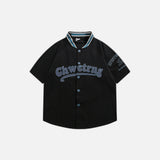 Stilvolles, besticktes Baseballhemd im amerikanischen Stil