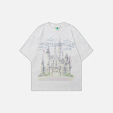 Vintage Castle Print Short Sleeve T-Shirt