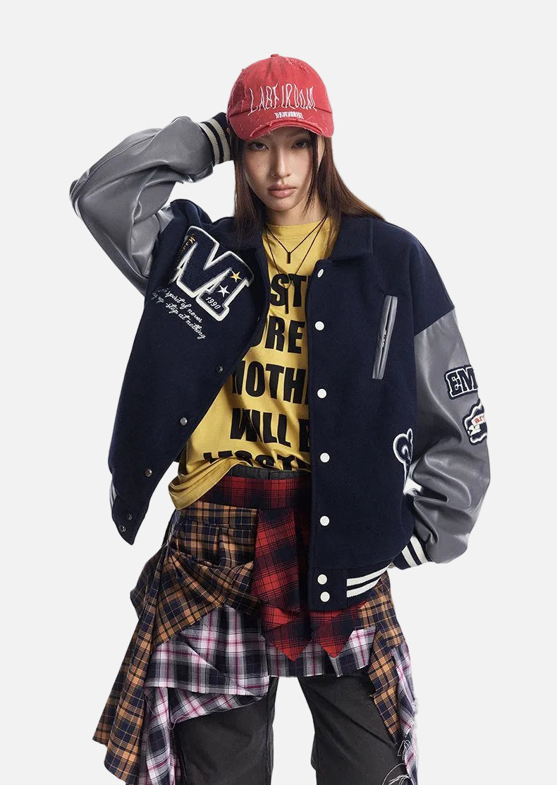 Patchwork Varsity Jacket
