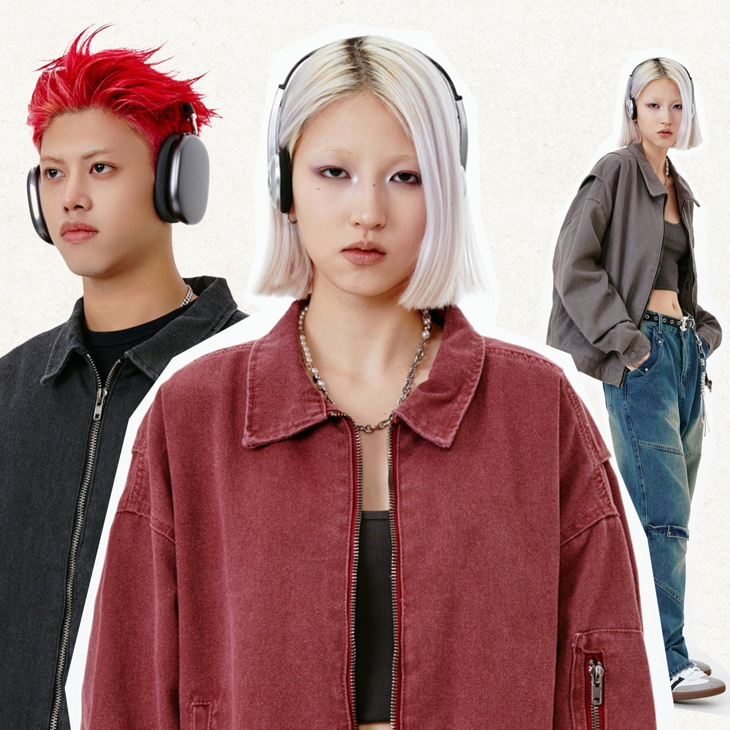 Y2k Loose Zip-up Denim Jacket