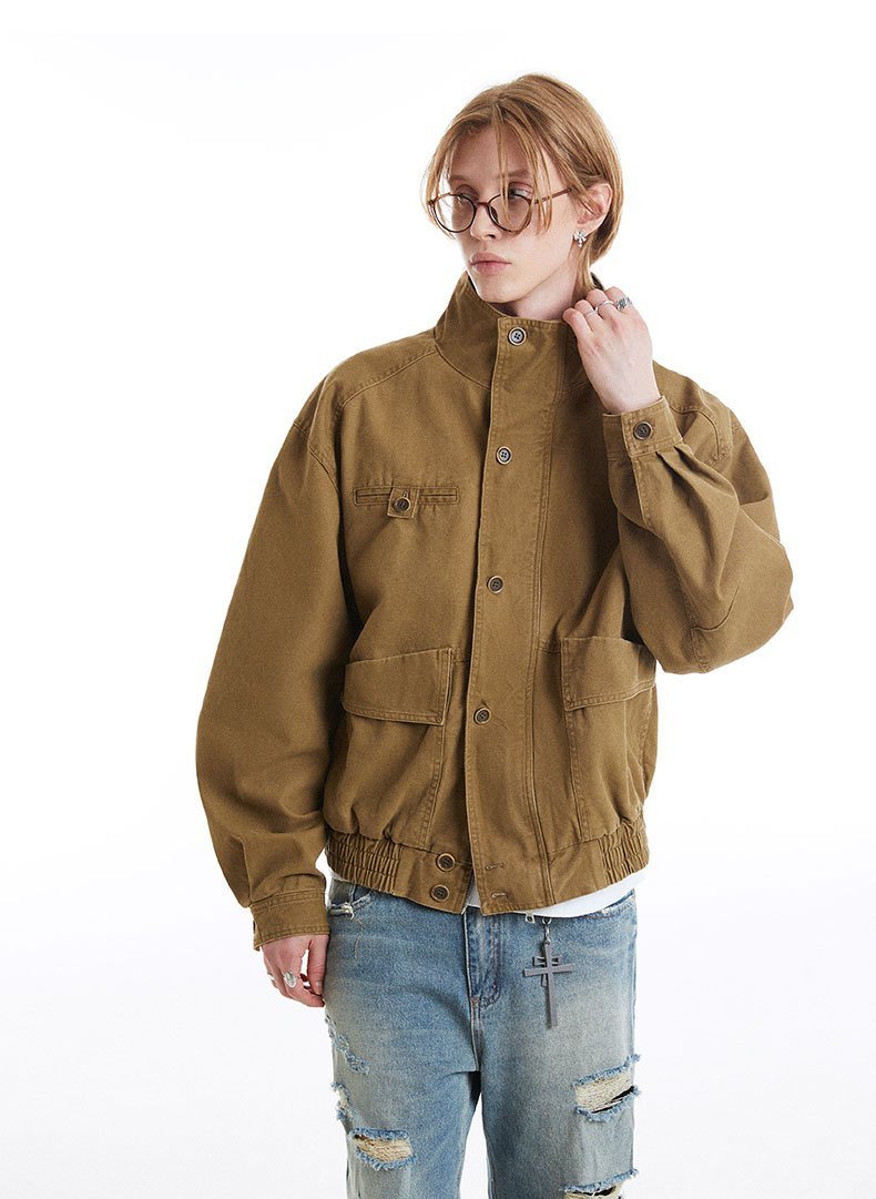 Veste utilitaire à col montant et boutons
