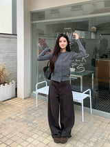 Panel-Seam Wide-Leg Jeans
